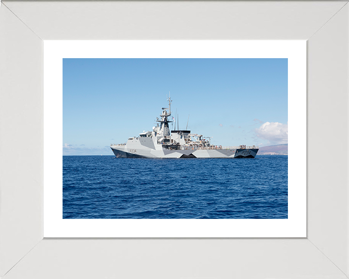 HMS Spey (P234) Photo Print - Honolulu 2021 - Royal Navy River Class Patrol Vessel Hampshire Prints 10 x 8 White Frame Yes