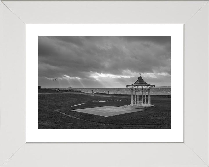 Light rays over Southsea Bandstand Hampshire Black and White Photo Print - Canvas - Framed Photo Print - Hampshire Prints