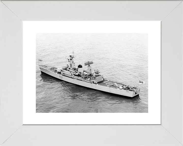 HMS Andromeda (F57) Royal Navy Leander Class Frigate From the Air Photo Print Wall Art Decor Posters, Prints, & Visual Artwork Hampshire Prints 10 x 8 White Frame Yes