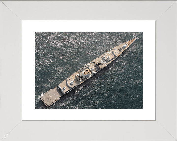 HMS Cumberland (F85) Royal Navy Type 22 Frigate From Above Photo Print Wall Art Decor Posters, Prints, & Visual Artwork Hampshire Prints 10 x 8 White Frame Yes