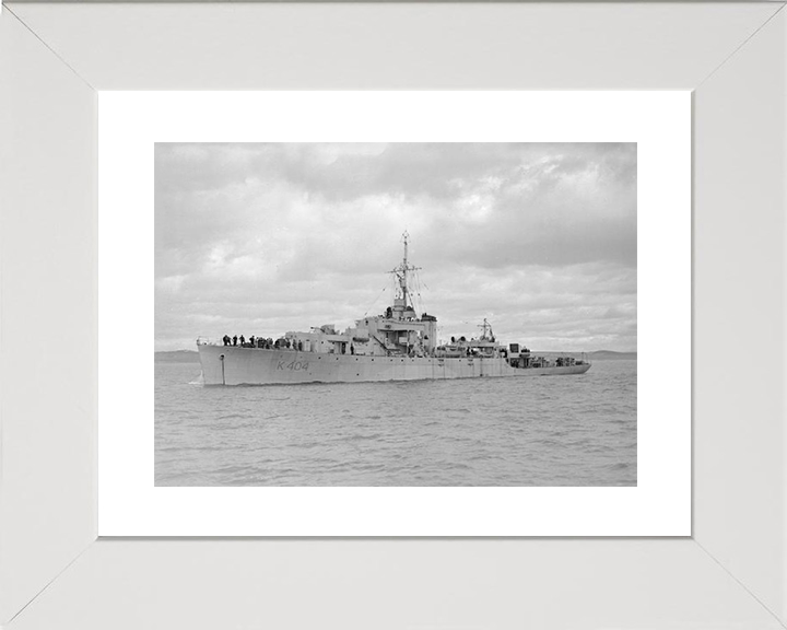 HMS Annan (K404) Royal Navy River Class Frigate Port Side View Photo Print Wall Art Decor Posters, Prints, & Visual Artwork Hampshire Prints 10 x 8 White Frame Yes