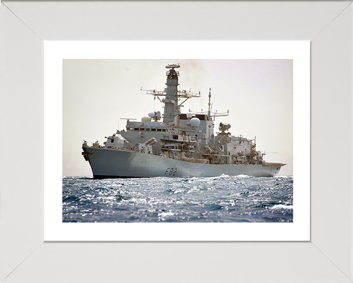 HMS Somerset (F82) Photo Print - Arabian Gulf - Royal Navy Type 23 Frigate Hampshire Prints 10 x 8 White Frame Yes