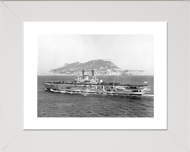 HMS Ark Royal (R09) Royal Navy Audacious Class Aircraft Carrier Off Gibraltar Photo Print Wall Art Decor Posters, Prints, & Visual Artwork Hampshire Prints 10 x 8 White Frame Yes
