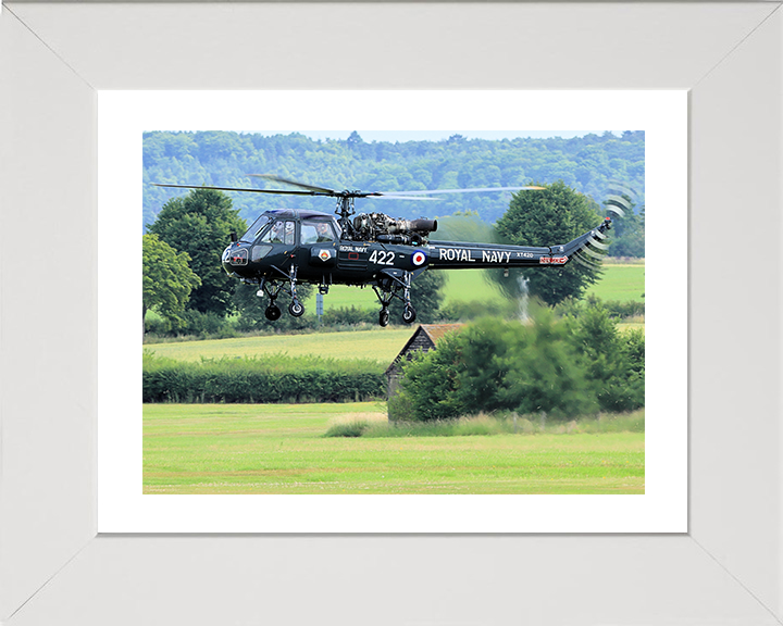 Westland Wasp Helicopter in Flight Photo Print - Royal Navy Aircraft Posters, Prints, & Visual Artwork Hampshire Prints 10 x 8 White Frame Yes