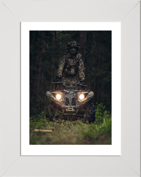 Soldier Riding a Quad bike Photo Print - British Army Hampshire Prints 10 x 8 White Frame Yes