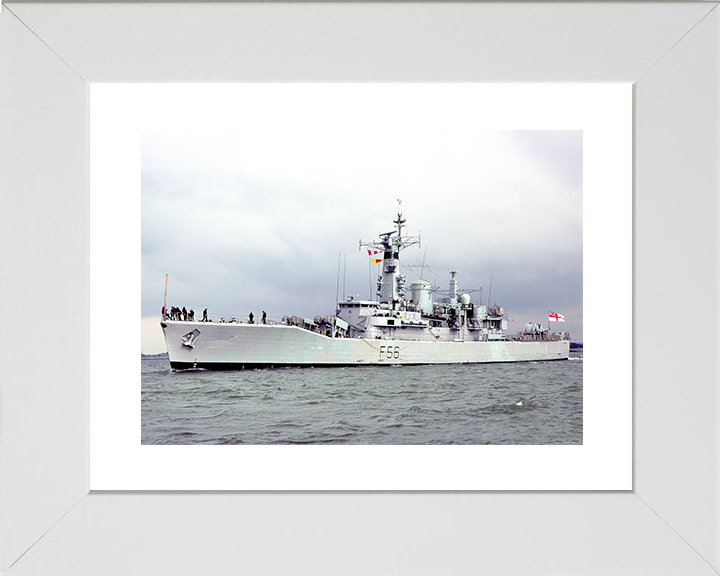 HMS Argonaut (F56) Royal Navy Leander Class Frigate Port Side View Photo Print Wall Art Decor Posters, Prints, & Visual Artwork Hampshire Prints 10 x 8 White Frame Yes