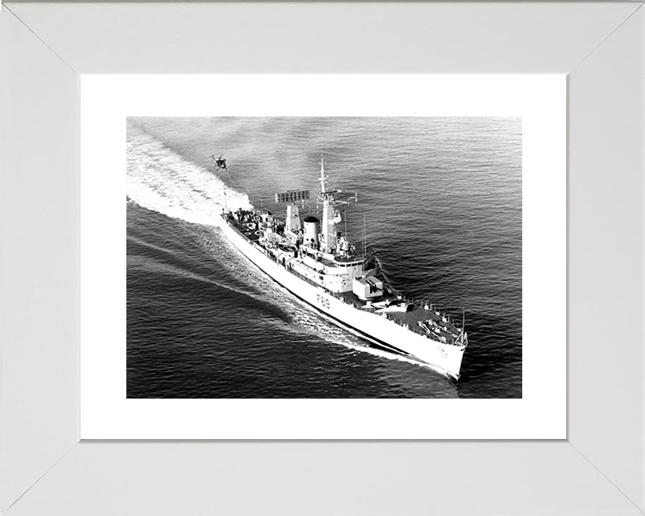 HMS Bacchante (F69) Royal Navy Leander Class Frigate At Speed Photo Print Wall Art Decor Posters, Prints, & Visual Artwork Hampshire Prints 10 x 8 White Frame Yes