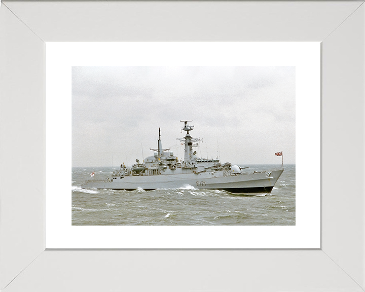 HMS Active (F171) Royal Navy Type 21 Frigate Photo Print Underway Warship Wall Art Posters, Prints, & Visual Artwork Hampshire Prints 10 x 8 White Frame Yes