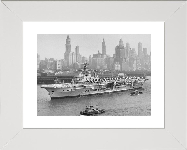 HMS Ark Royal (R09) Royal Navy Audacious Class Aircraft Carrier Entering Harbour Photo Print Wall Art Decor Posters, Prints, & Visual Artwork Hampshire Prints 10 x 8 White Frame Yes