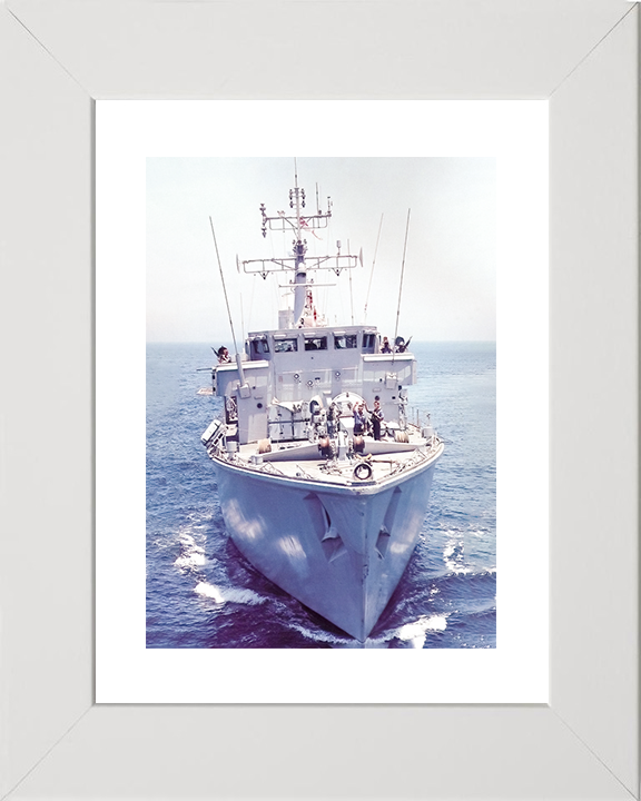HMS Brecon (M29) Royal Navy Hunt Class Mine Warfare Vessel Bow View Photo Print Wall Art Decor Posters, Prints, & Visual Artwork Hampshire Prints 10 x 8 White Frame Yes