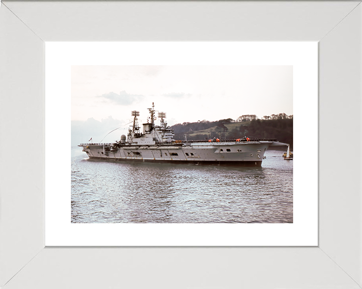 HMS Ark Royal (R09) Royal Navy Audacious Class Aircraft Carrier Paying Off Photo Print Wall Art Decor Posters, Prints, & Visual Artwork Hampshire Prints 10 x 8 White Frame Yes