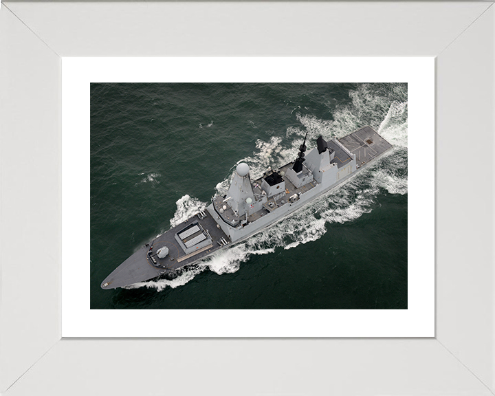 HMS Daring (D32) Photo Print - From Above 2014 - Royal Navy Type 45 Destroyer Posters, Prints, & Visual Artwork Hampshire Prints 10 x 8 White Frame Yes