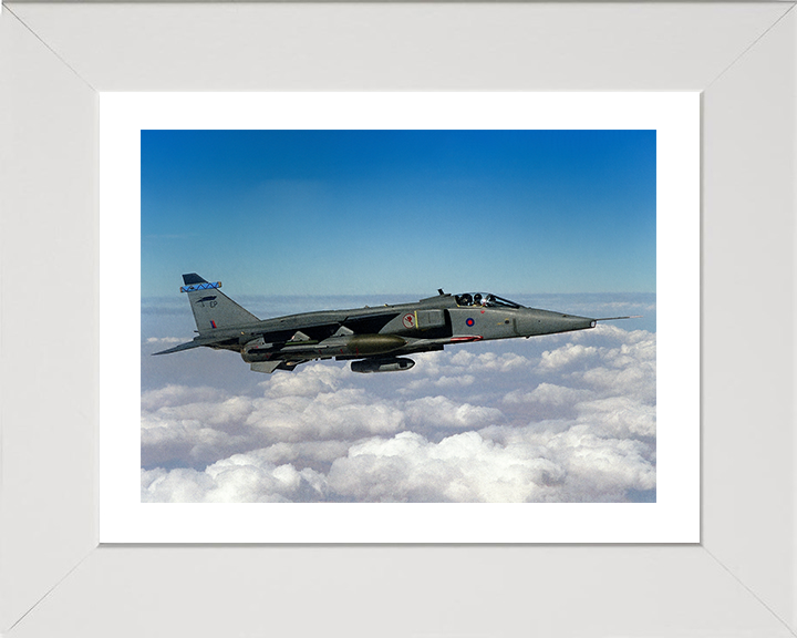 RAF Jaguar Jet in flight Photo Print - Royal Air Force Aircraft Hampshire Prints 10 x 8 White Frame Yes