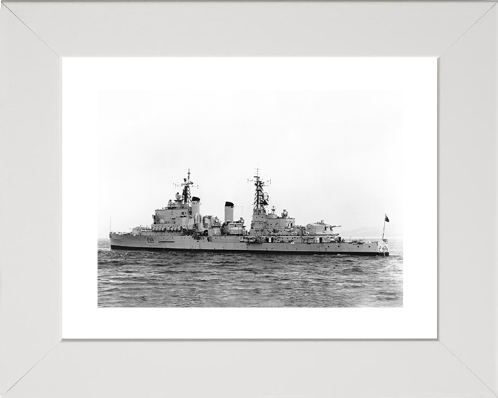 HMS Blake (C99) Royal Navy Tiger Class Light Cruiser At Sea 1961 Photo Print Wall Art Decor Posters, Prints, & Visual Artwork Hampshire Prints 10 x 8 White Frame Yes