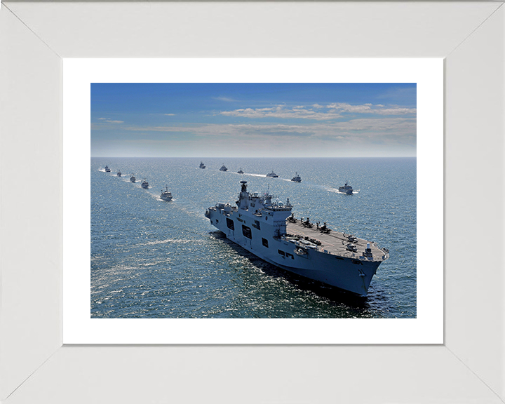 HMS Ocean (L12) Photo Print - BALTOPS 2015 - Royal Navy Landing Platform Helicopter Hampshire Prints 10 x 8 White Frame Yes