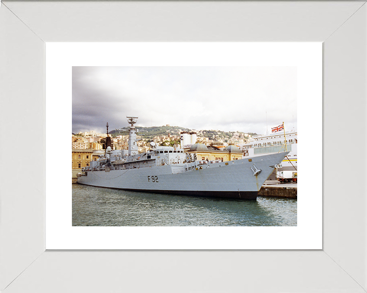 HMS Boxer (F92) Royal Navy Type 22 Frigate Alongside Photo Print Wall Art Decor Posters, Prints, & Visual Artwork Hampshire Prints 10 x 8 White Frame Yes