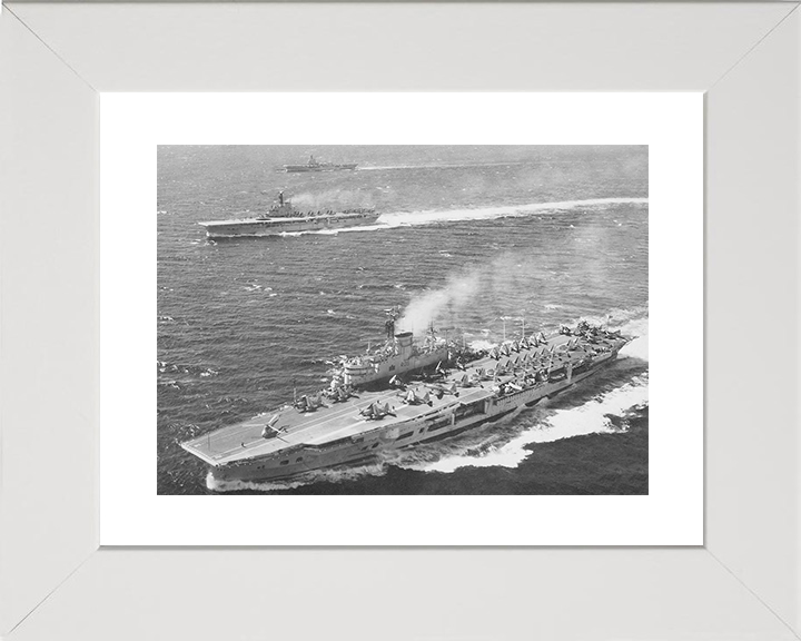 HMS Ark Royal (R09) and HMS Bulwark (R08) Photo Print Royal Navy Aircraft Carriers wall art Posters, Prints, & Visual Artwork Hampshire Prints 10 x 8 White Frame Yes