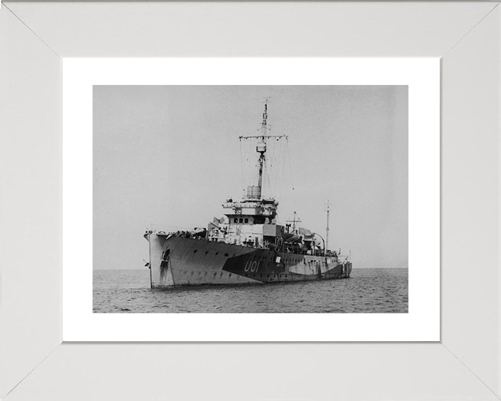 HMS Bridgewater (U01) Photo Print - at Sea 1942 - Royal Navy Bridgewater Class Sloop Posters, Prints, & Visual Artwork Hampshire Prints 10 x 8 White Frame Yes