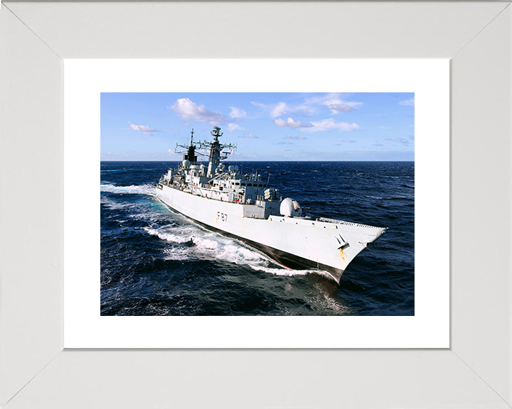 HMS Chatham (F87) Royal Navy Type 22 Frigate Gulf of Aden 2010 Photo Print Wall Art Decor Posters, Prints, & Visual Artwork Hampshire Prints 10 x 8 White Frame Yes