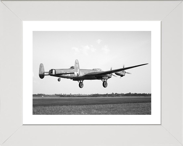 RAF Avro Lancaster B Mark III Taking Off Photo Print - Royal Air Force Aircraft Hampshire Prints 10 x 8 White Frame Yes