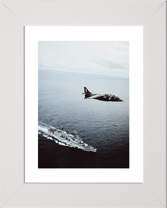 HMS Blake (C99) Royal Navy Tiger Class Light Cruiser From the Air Photo Print Wall Art Decor Posters, Prints, & Visual Artwork Hampshire Prints 10 x 8 White Frame Yes