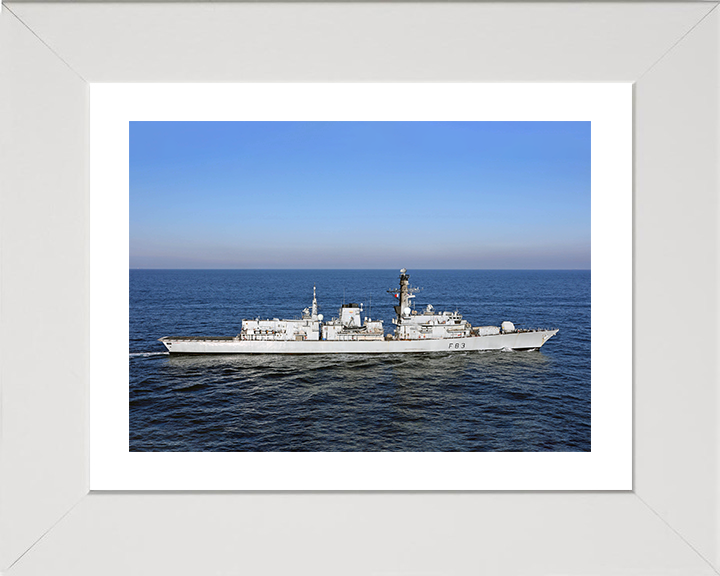 HMS St Albans (F83) Photo Print - At Sea 2017 - Royal Navy Type 23 Frigate Hampshire Prints 10 x 8 White Frame Yes