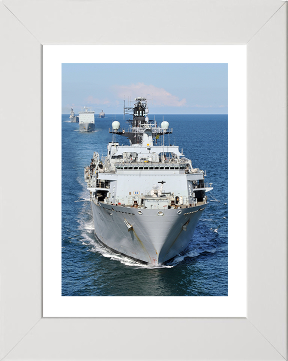 HMS Bulwark (L15) Photo Print - Joint Warrior 2012 - Royal Navy Albion Class Amphibious Ship Hampshire Prints 10 x 8 White Frame Yes