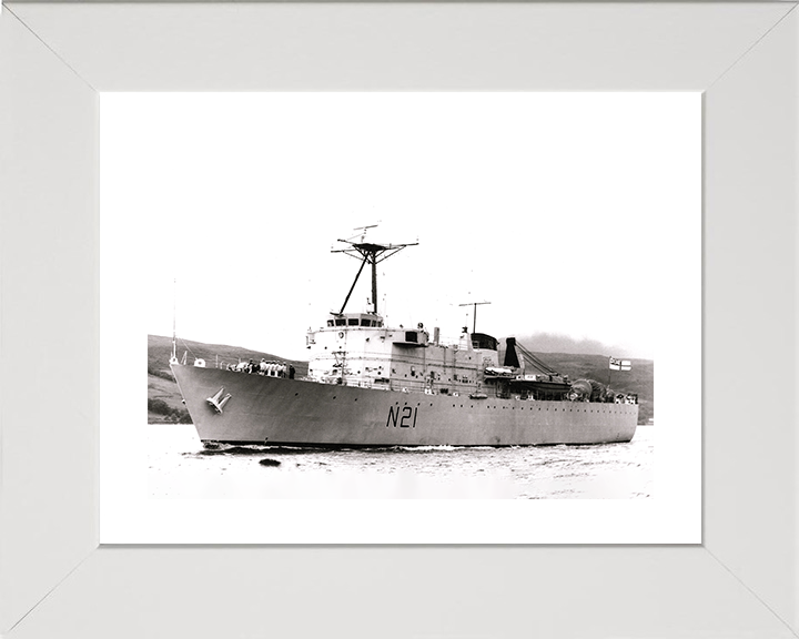 HMS Abdiel (N21) Photo Print - Entering Harbour - Royal Navy Abdiel Class Minelayer Posters, Prints, & Visual Artwork Hampshire Prints 10 x 8 White Frame Yes