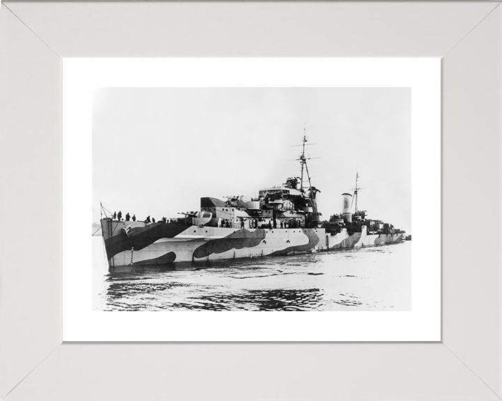 HMS Charybdis (88) Photo Print - Port Side View - Royal Navy Dido Class Light Cruiser Posters, Prints, & Visual Artwork Hampshire Prints 10 x 8 White Frame Yes