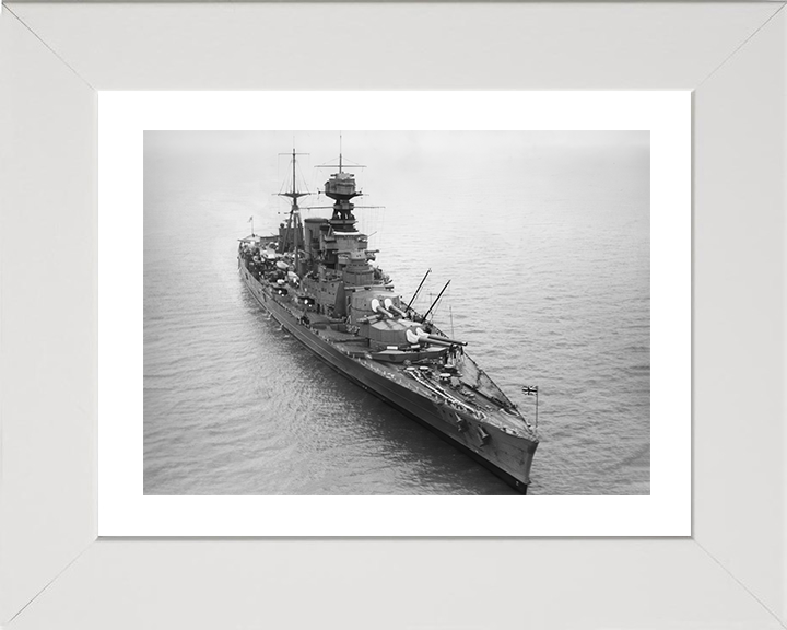 HMS Hood (51) Photo Print - At Sea - Royal Navy Admiral Class Battlecruiser Hampshire Prints 10 x 8 White Frame Yes