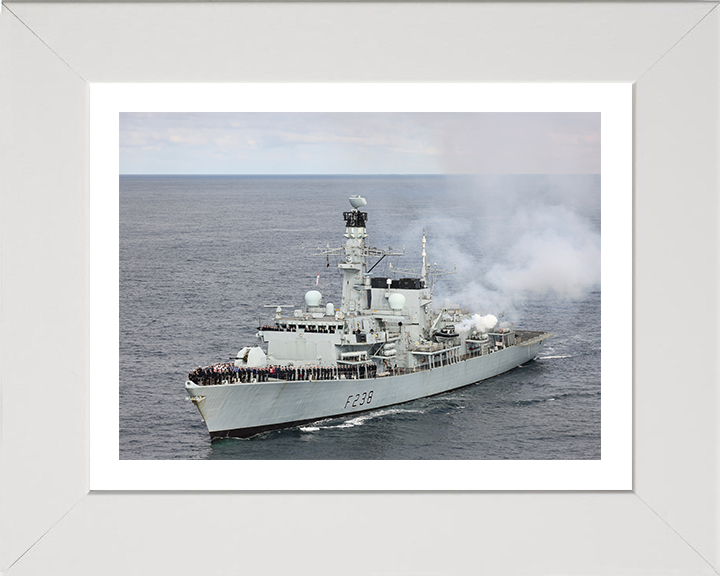 HMS Northumberland (F238) Photo Print - Entering Port - Royal Navy Type 23 Frigate Hampshire Prints 10 x 8 White Frame Yes