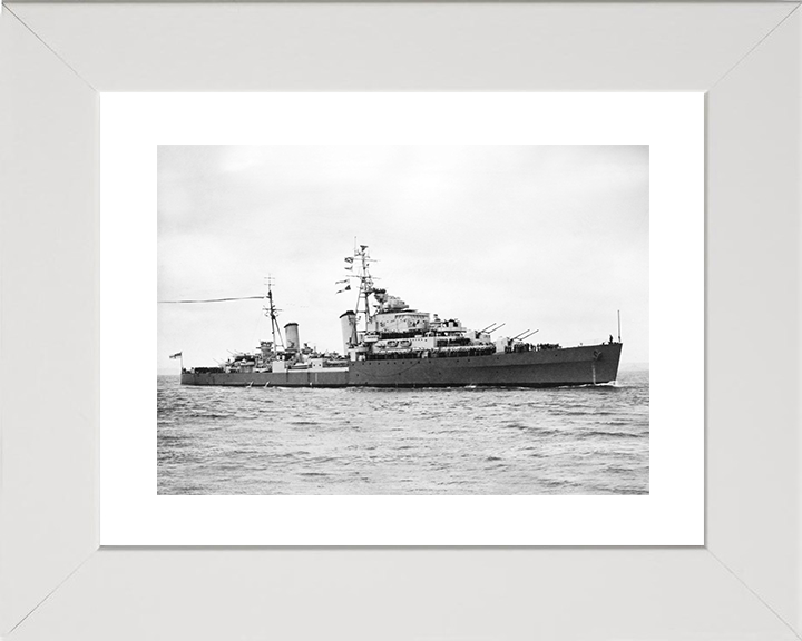 HMS Argonaut (61) Royal Navy Dido Class Light Cruiser Paying Off Warship Photo Print Wall Art Decor Posters, Prints, & Visual Artwork Hampshire Prints 10 x 8 White Frame Yes