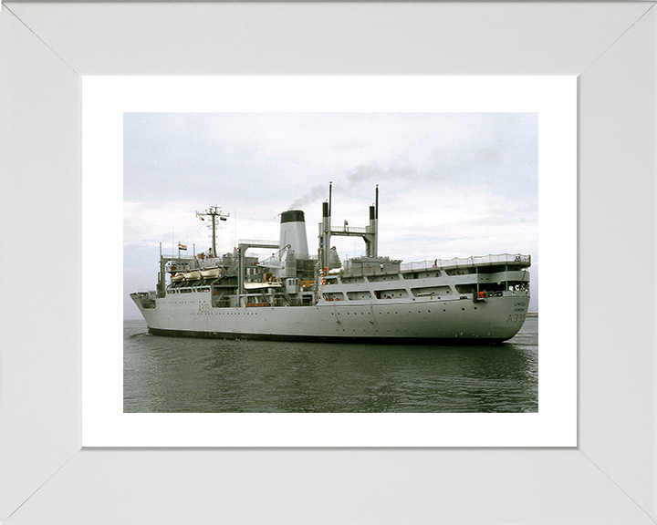 RFA Lyness (A339) Photo Print - Port Quarter View - Royal Fleet Auxiliary Stores Ship Hampshire Prints 10 x 8 White Frame Yes