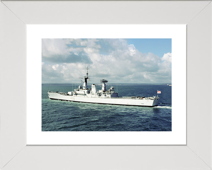 HMS Apollo (F70) Royal Navy Leander Class Frigate Leaving Port Photo Print Wall Art Decor Posters, Prints, & Visual Artwork Hampshire Prints 10 x 8 White Frame Yes