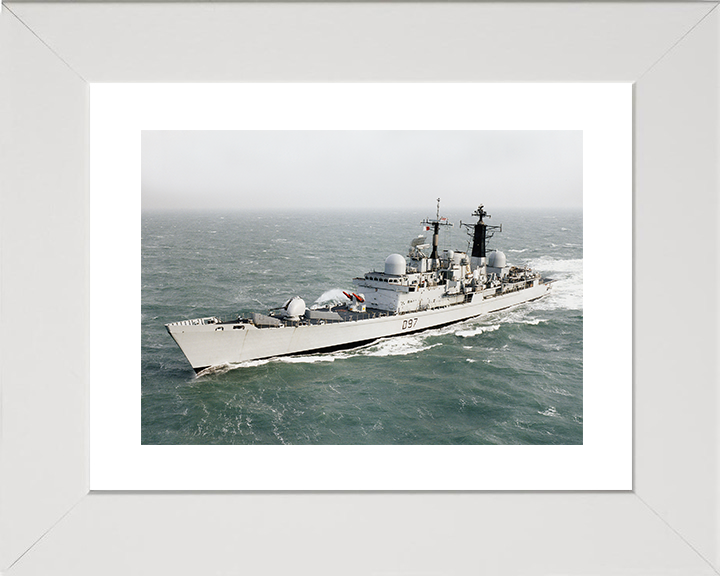 HMS Edinburgh (D97) Royal Navy Type 42 Destroyer At Sea 2001 Photo Print Wall Art Decor Posters, Prints, & Visual Artwork Hampshire Prints 10 x 8 White Frame Yes