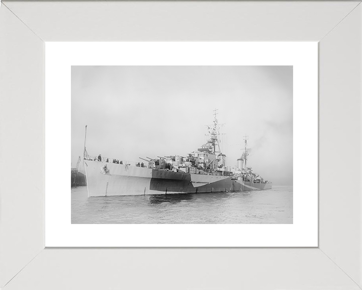 HMS Diadem (84) Royal Navy Dido Class Cruiser Port Side View Photo Print Wall Art Decor Posters, Prints, & Visual Artwork Hampshire Prints 10 x 8 White Frame Yes