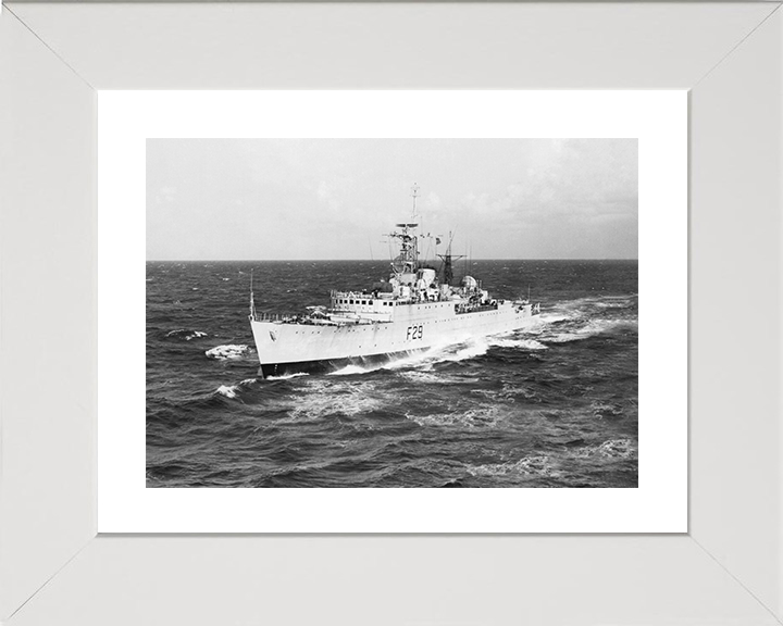 HMS Verulam (F29) Photo Print - at sea 1953 - Royal Navy Type 15 Frigate Posters, Prints, & Visual Artwork Hampshire Prints 10 x 8 White Frame Yes