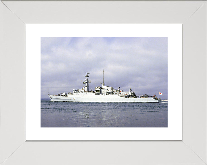 HMS Ambuscade (F172) Royal Navy Type 21 Frigate Port Beam View Photo Print Wall Art Decor Posters, Prints, & Visual Artwork Hampshire Prints 10 x 8 White Frame Yes