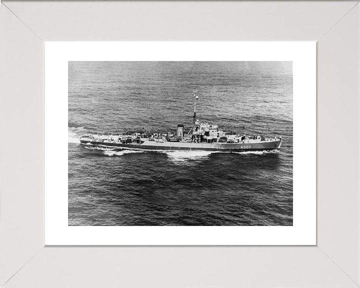 HMS Dominica (K507) Photo Print - At sea 1944 - Royal Navy Colony Class Frigate