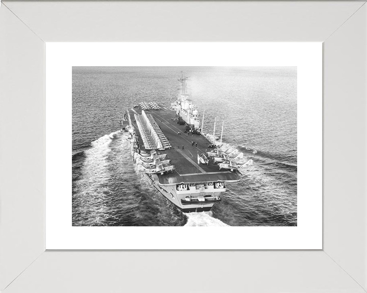 HMS Ark Royal (R09) Royal Navy Audacious Class Aircraft Carrier Full Flight Deck Photo Print Wall Art Decor Posters, Prints, & Visual Artwork Hampshire Prints 10 x 8 White Frame Yes