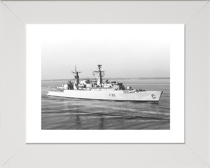 HMS Brilliant (F90) Royal Navy Type 22 Frigate Entering Portsmouth Photo Print Wall Art Decor Posters, Prints, & Visual Artwork Hampshire Prints 10 x 8 White Frame Yes