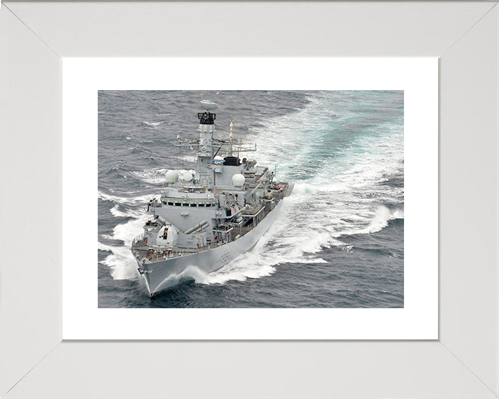 HMS Argyll (F231) Royal Navy Type 23 Frigate Underway 2014 Wall Art Photo Print Naval Decor Posters, Prints, & Visual Artwork Hampshire Prints 10 x 8 White Frame Yes