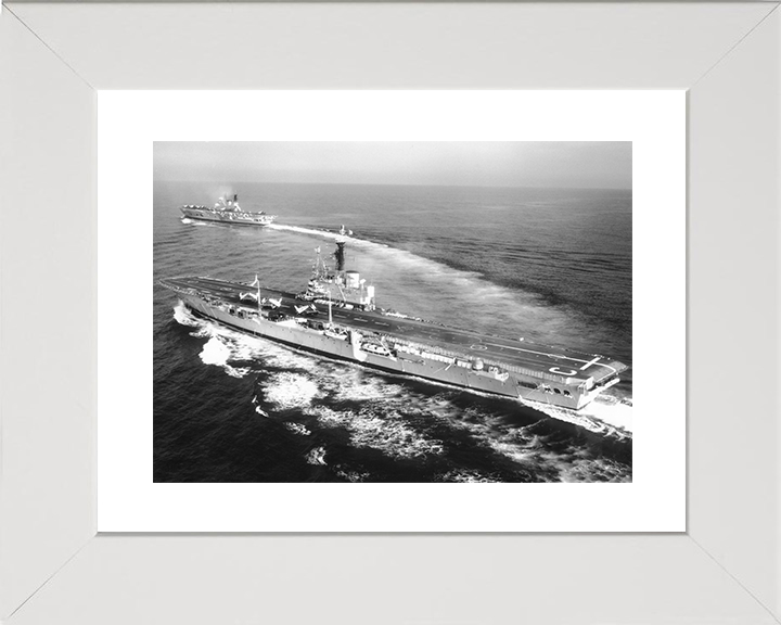 HMS Centaur (R06) Royal Navy Centaur Class Carrier High Port Side View Photo Print Wall Art Decor Posters, Prints, & Visual Artwork Hampshire Prints 10 x 8 White Frame Yes