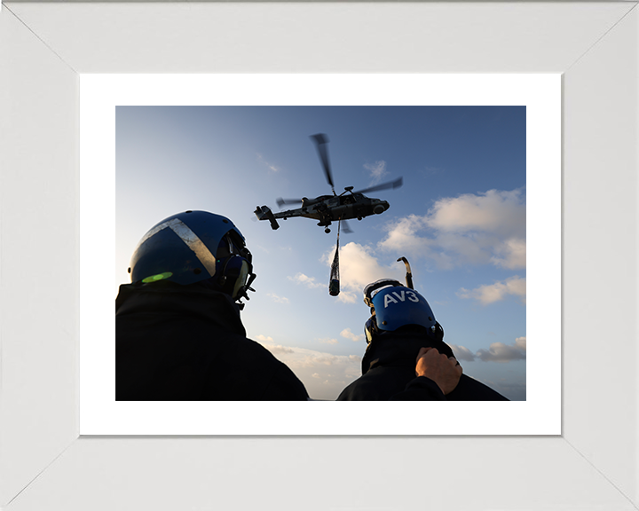 Wildcat Helicopter VERTREP 2025 Photo Print - Royal Navy Aircraft Hampshire Prints 10 x 8 White Frame Yes