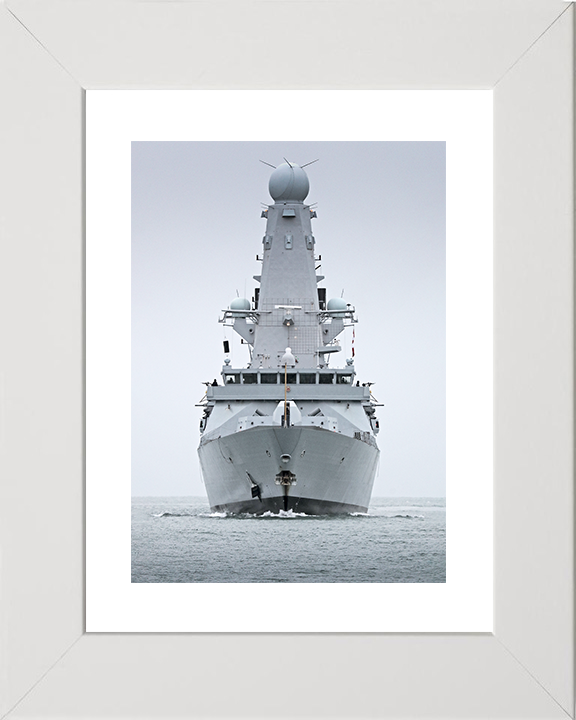 HMS Duncan (D37) Royal Navy Type 45 Destroyer Bow View Photo Print Wall Art Decor Posters, Prints, & Visual Artwork Hampshire Prints 10 x 8 White Frame Yes