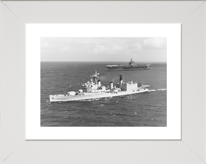 HMS Blake (C99) Royal Navy Tiger Class Light Cruiser At Sea 1975 Photo Print Wall Art Decor Posters, Prints, & Visual Artwork Hampshire Prints 10 x 8 White Frame Yes