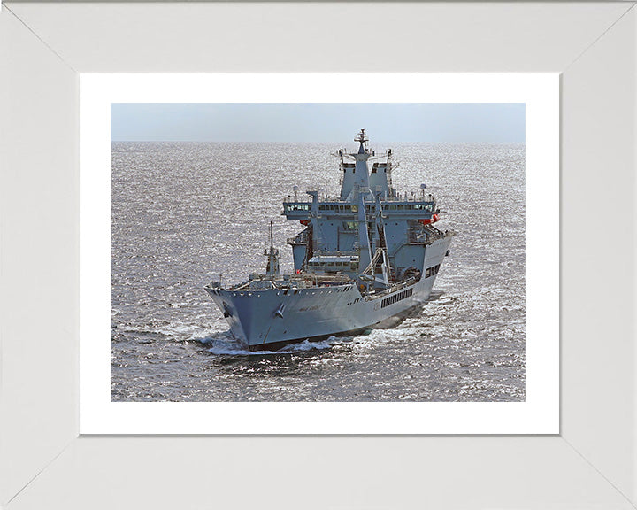 RFA Wave Knight (A389) Photo Print - Port Bow View - Royal Fleet Auxiliary Wave Class Tanker Hampshire Prints 10 x 8 White Frame Yes