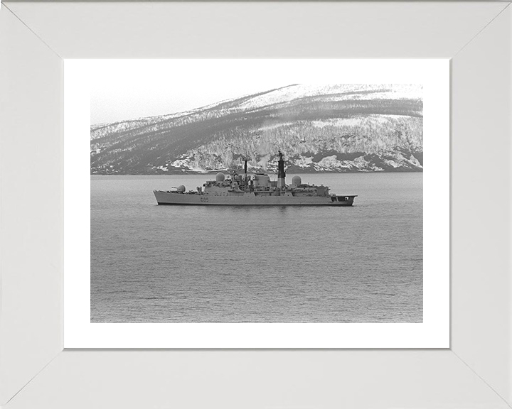 HMS Exeter (D89) Photo Print - Trondheim Fjord - Royal Navy Type 42 Destroyer Hampshire Prints 10 x 8 White Frame Yes