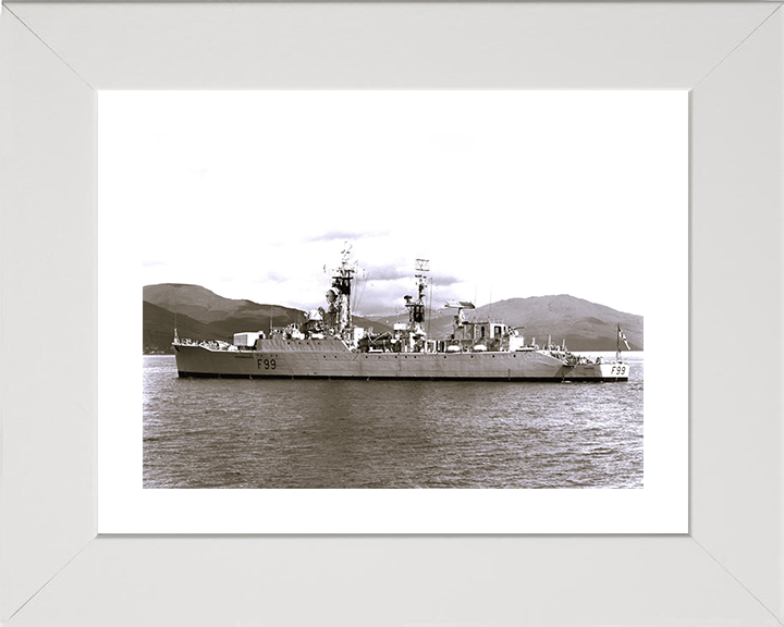 HMS Lincoln (F99) - At Sea 1960 - Royal Navy Salisbury Class Frigate Photo Print Wall Art Naval Decor UK Posters, Prints, & Visual Artwork Hampshire Prints 10 x 8 White Frame Yes
