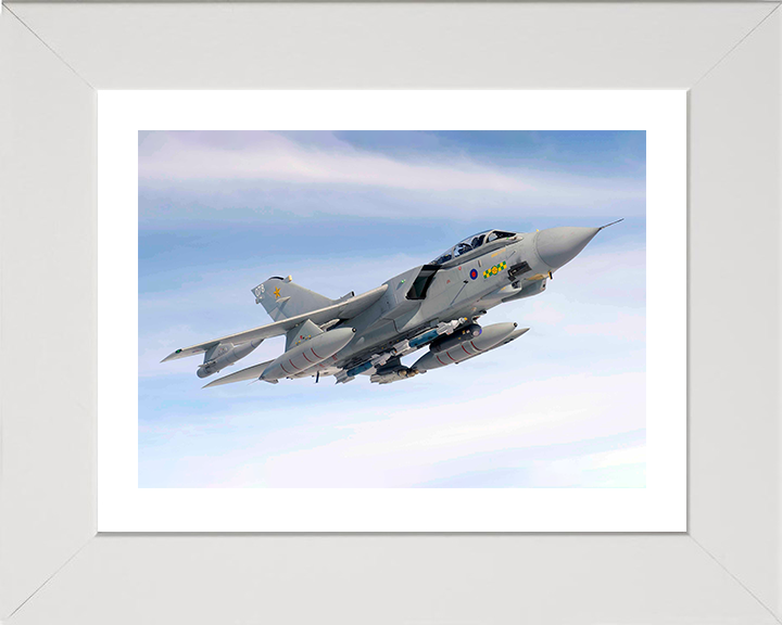 RAF Tornado GR4 Jet in Flight 2009 Photo Print - Royal Air Force Aircraft Posters, Prints, & Visual Artwork Hampshire Prints 10 x 8 White Frame Yes